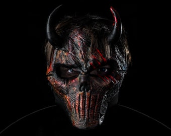 devil skull mask, cosplay diablo mask, 3d demon printed mask, halloween scary mask,  horror mask, gift for him, ukraine seller
