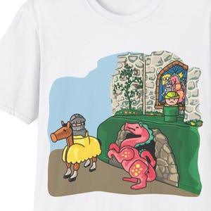Little People Knight and Friendly Dragon Unisex Softstyle T-Shirt