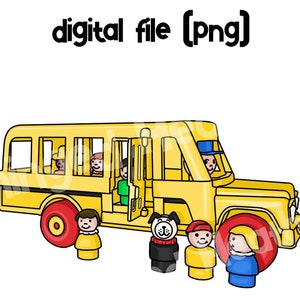Little People School Bus - Print Yourself Digital File