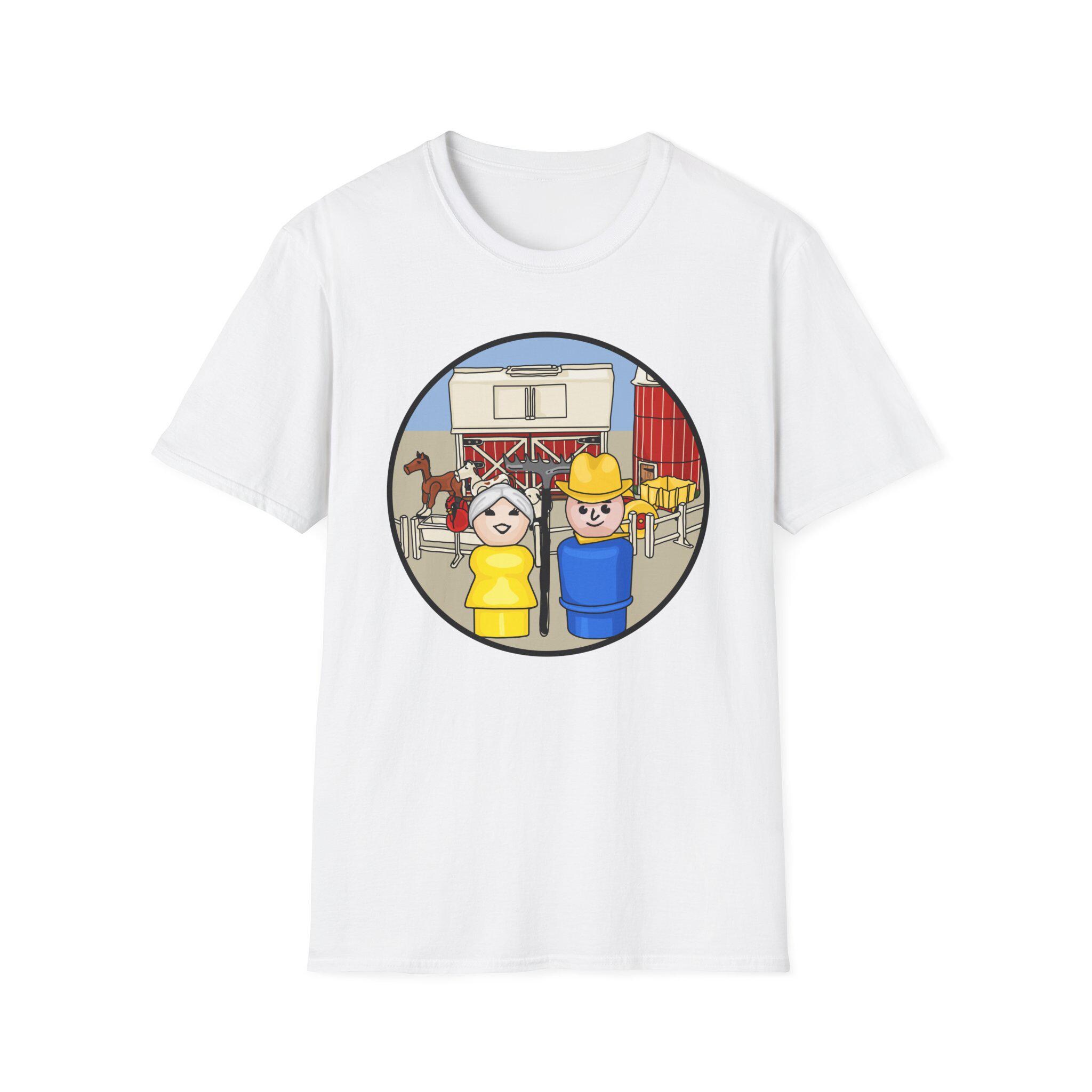 Fisher Price Little People American Gothic Unisex Softstyle T-Shirt
