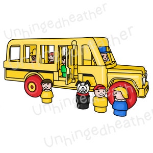 Fisher Price School Bus and Kids Family T-shirt, Kid Shirt