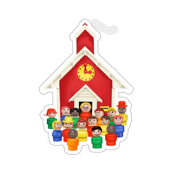 Little People Schoolhouse Class Picture Kiss-Cut Stickers