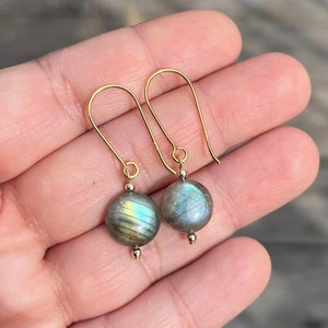 Gold Drop Earrings, Labradorite Earrings, Gold Vermeil Jewelry, Birthday Gift Idea, Gifts for Women, Labradorite Jewellery, Gifts for Her