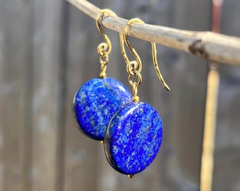 Lapis Lazuli Earrings, Large Lapis Earrings, Gold Lapis Earrings, Lapis Lazuli Jewelry, Birthday Gift Idea, Mothers Day Gifts, Gifts for Mom