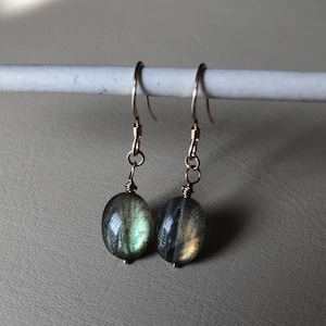 Labradorite Earrings, Boho Gold Earrings, Gold Drop Earrings, Labradorite Jewelry, Labradorite Stone, Anniversary Gift for Her, Cute Jewelry