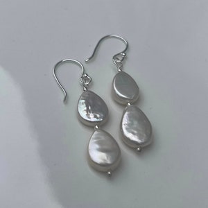 Teardrop Earrings, Large Pearl Earrings, Silver Pearl Jewelry, 925 Silver Jewelry, Birthday Gift Idea, Gifts for Women, Cute Gift Ideas