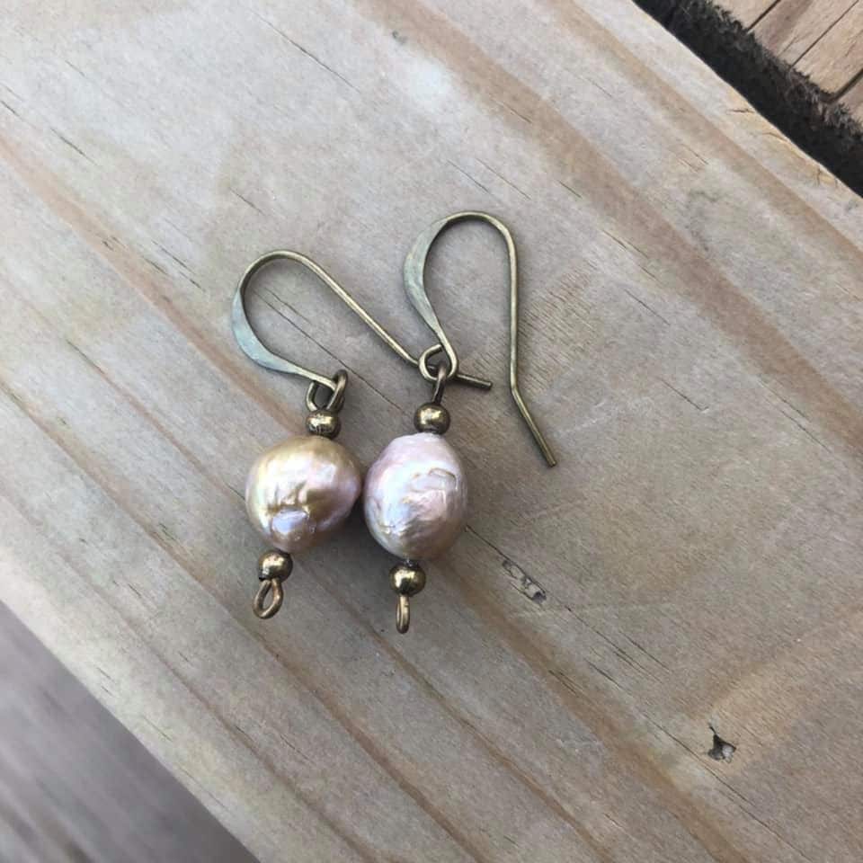birthday gift idea gifts for her boho jewelry cute natural pearl earrings Dainty pearl earrings dainty drop earrings silver earrings