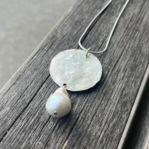 Large Pearl Necklace, Baroque Pearl Necklace, Dainty Pearl Jewelry, Silver Pearl Necklace, Anniversary Gift, Gifts for Women, Gift for Her