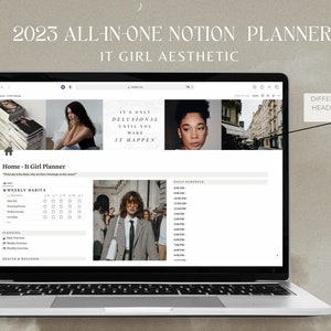 2023 Notion Planner Template That Girl Planner Notion Dashboard All in One Notion Template Aesthetic Notion Template Digital Planner 2023
