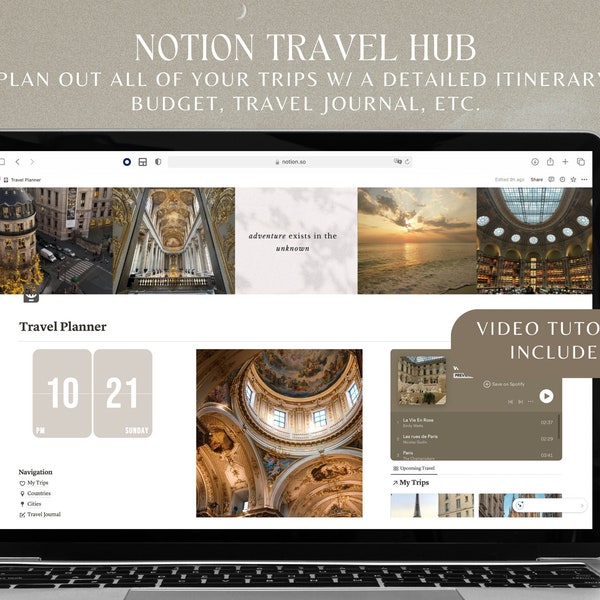 Notion Travel Planner Template Reiseplaner Urlaubsplaner Notion Dashboard Notion Urlaubsplaner Reisebudget Reisetagebuch