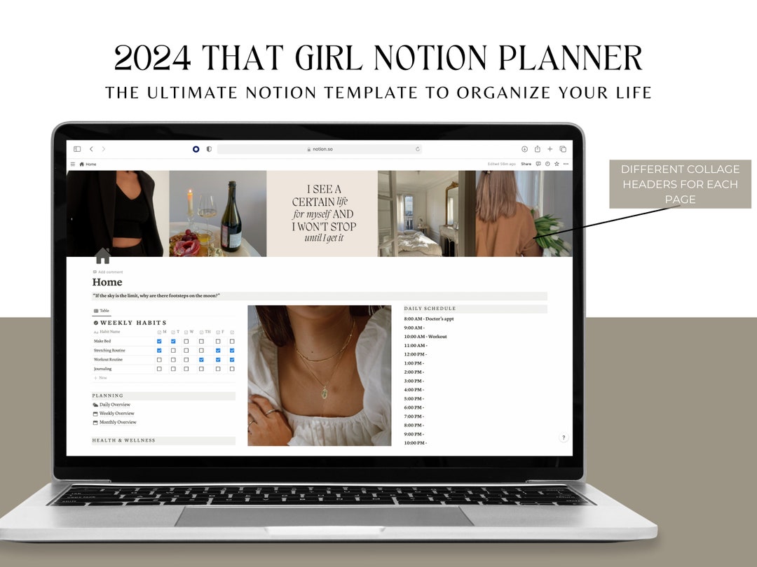 2024 Notion Planner Template That Girl Planner Notion Dashboard All in ...