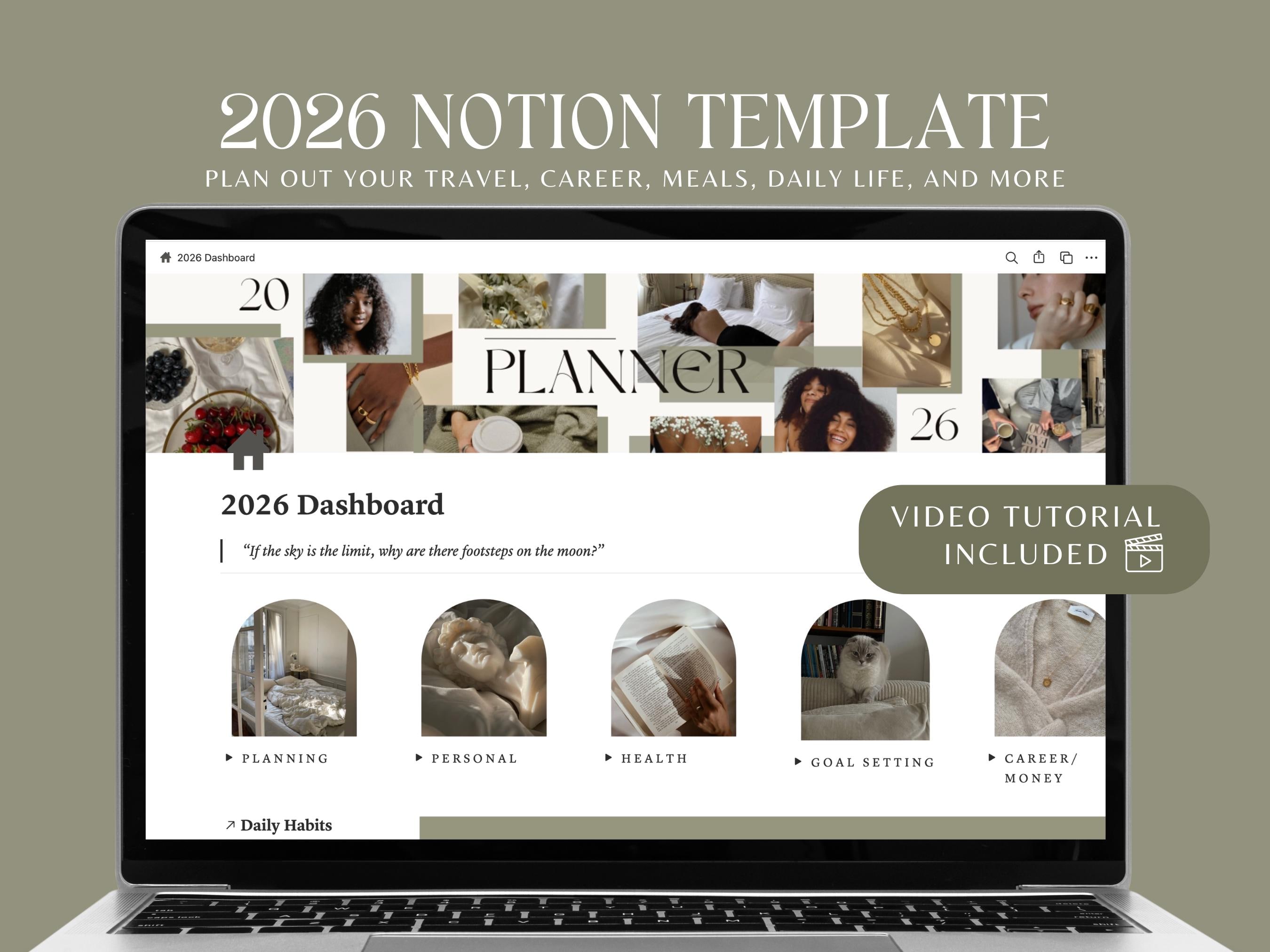 2026 Notion Planner Aesthetic Notion Template That Girl Planner Notion ...