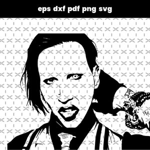 Marilyn Manson poster instant Digital Download Print rock vector illustration pop art