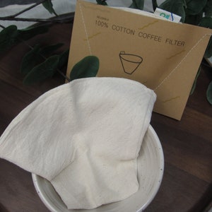 100% Natural Cotton Coffee Filter Unbleached Reusable Eco-friendly NON-Fluorescent Natural from Nature