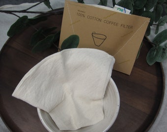 100% Natural Cotton Coffee Filter Unbleached Reusable Eco-friendly NON-Fluorescent Natural from Nature