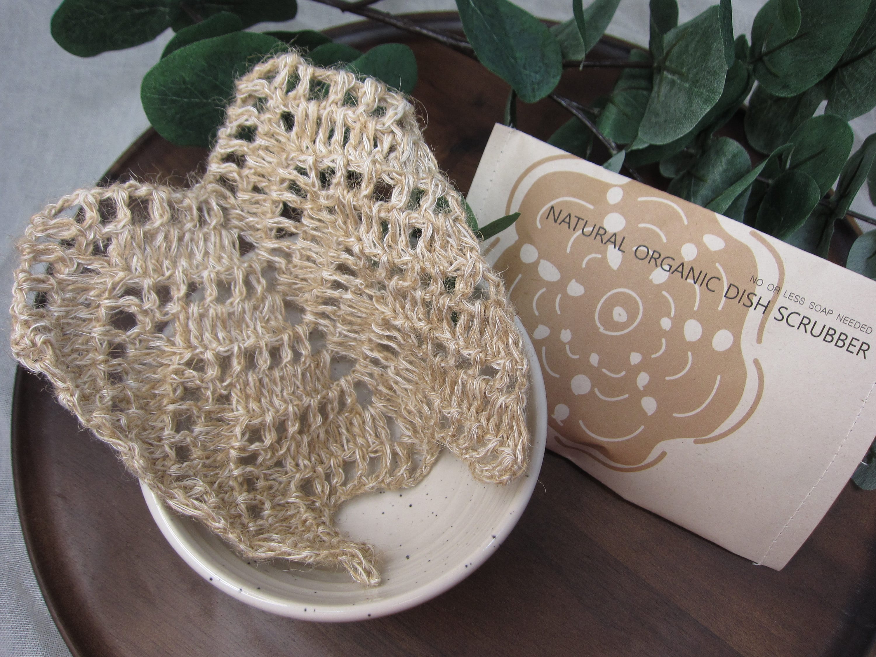 100% Natural Fiber Dish Scrubber Eco-Friendly Burlap Bamboo crochet dish cloths Sustainable Kitchen Scrubby Dish Cleaner Natural from Nature
