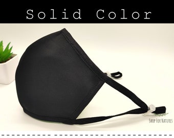 Solid Color Face Mask - Handmade, Washable, Reusable, Unisex