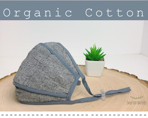 Handmade Organic Cotton Face Mask – Adjustable Ear Loops, Washable