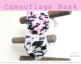 Handmade Camo Face Mask – Adjustable, Washable, Reusable