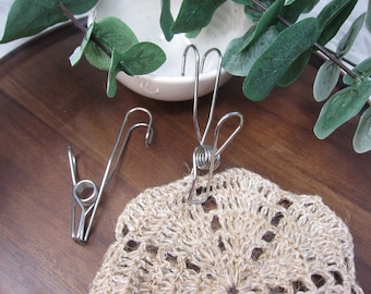 Stainless Holder for Eco-Friendly kitchen supplies Easy & Clean holder for Kitchen towel and dish scrubs Natural from Nature