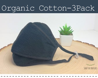 Organic Cotton Face Mask Family Pack – Washable, Reusable, Adjustable