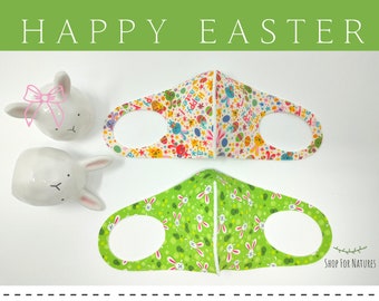 Easter Face Mask - Easter Bunny Mask , Easter Egg mask - Antibacterial , Washable , Reusable , Unisex , Neoprene , Family Mask , Kids Mask
