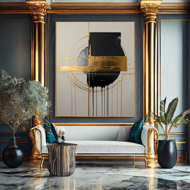 Neutral Abstract Wall Art Living Room Modern Home Decor Minimalist