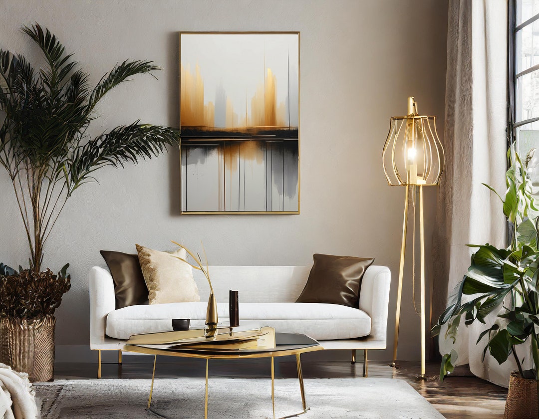 Neutral Abstract Wall Art Living Room Modern Home Decor Minimalist