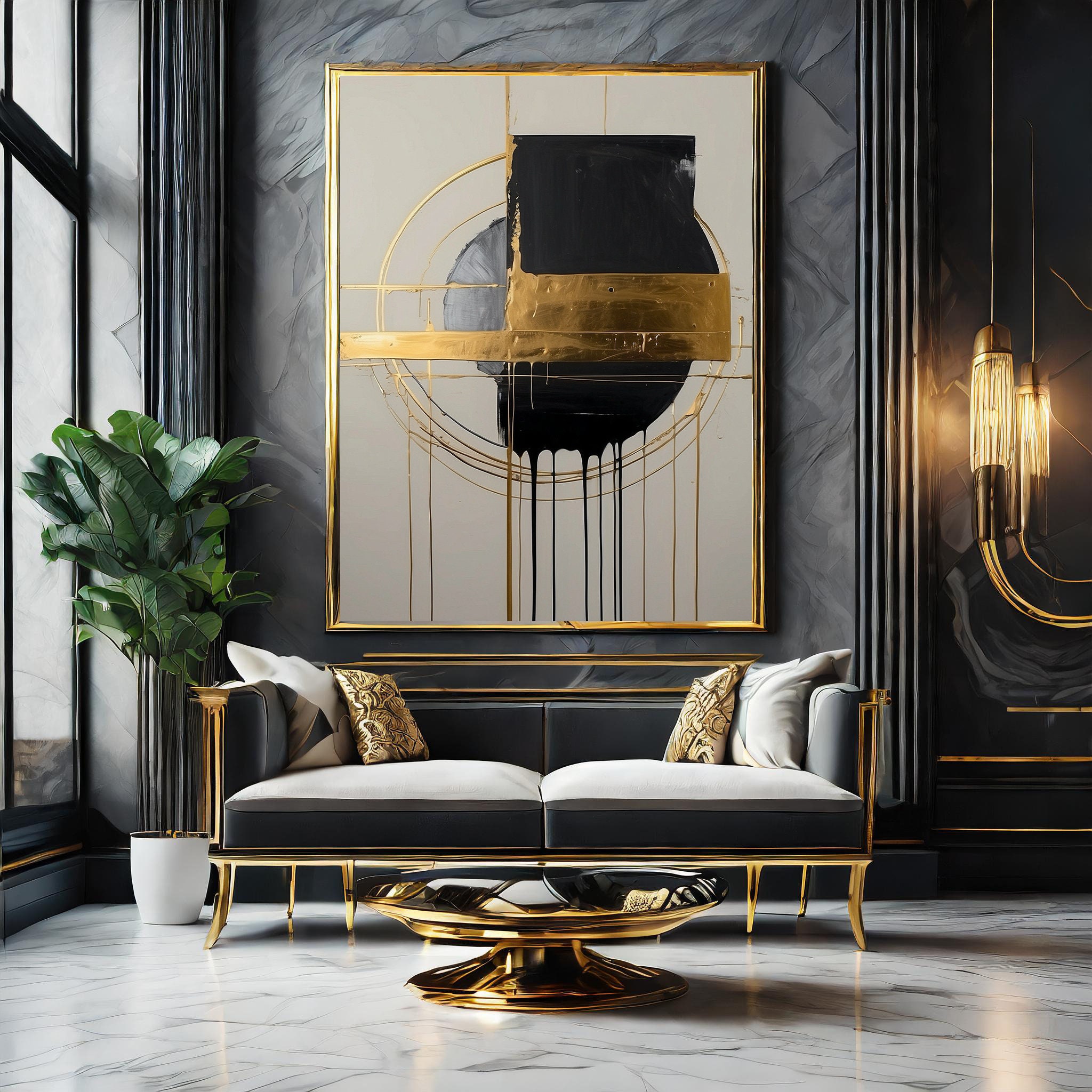 Neutral Abstract Wall Art Living Room Modern Home Decor Minimalist