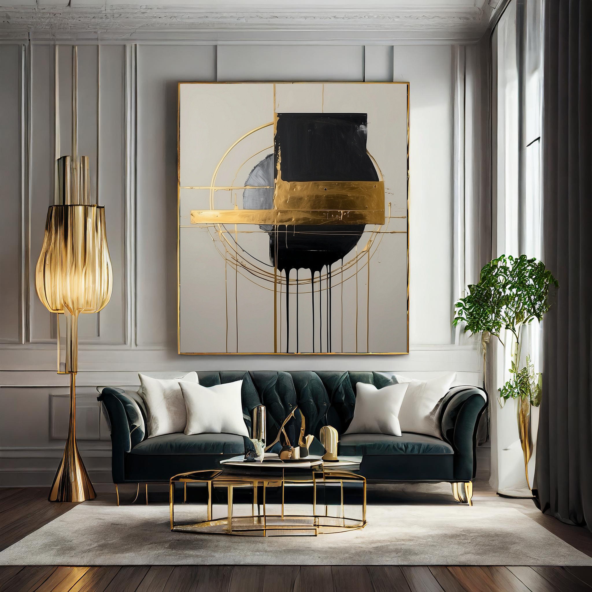 Neutral Abstract Wall Art Living Room Modern Home Decor Minimalist