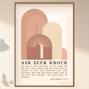 Ask, Seek, Knock, Matthew 7:7 Digital Download