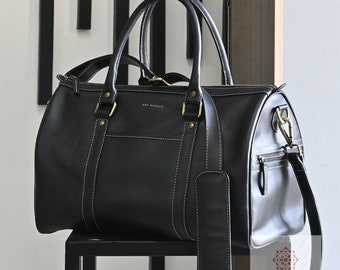 Black Leather bag Premium Leather bag gift for her or gift for him Super luxury hand bag