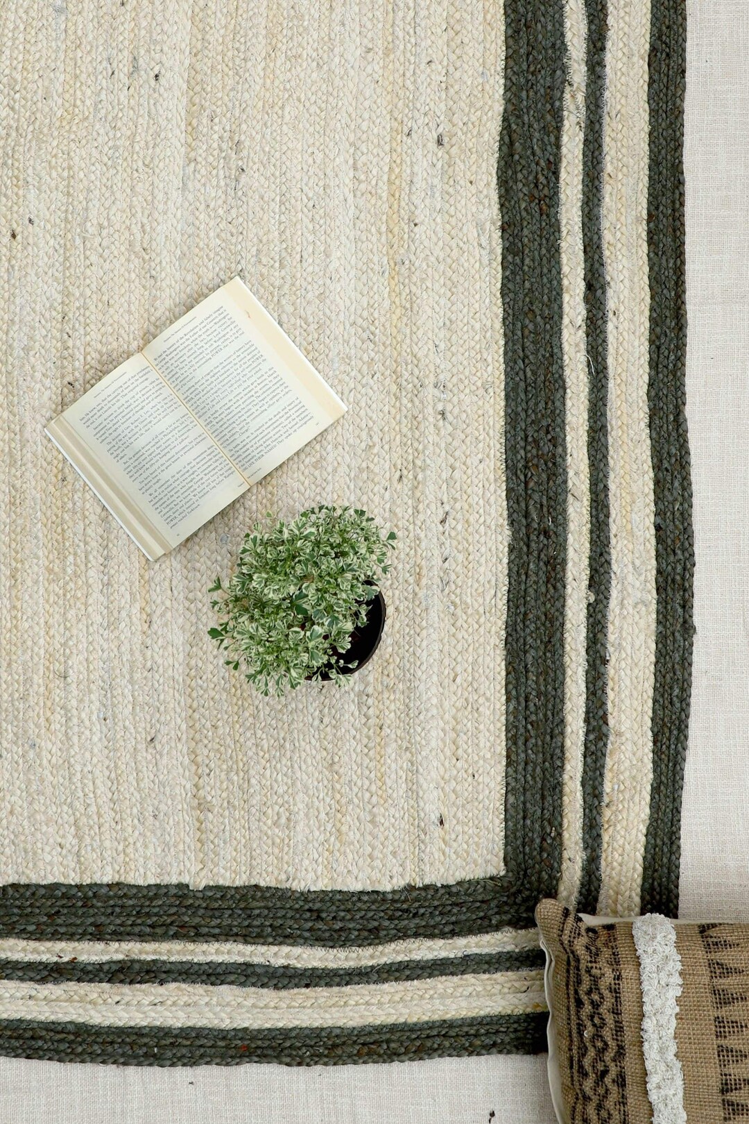 Braided Jute Netural Fiber Area Rug for Home Decor - Etsy