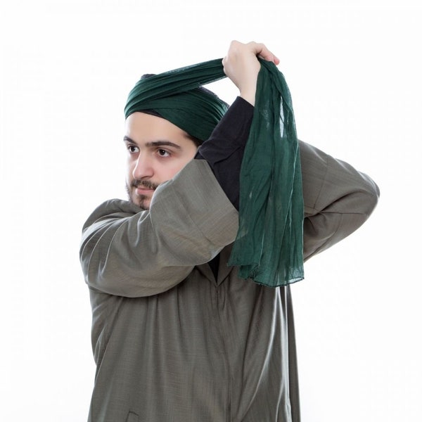 Islamischer Turban, Sarik | Gebetshut Verpackung | Namaz Turban Männer | Baumwoll Wickelstoff für Imamah 3 Meter Lang