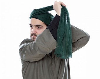 Turban islamique, Sarik | Emballage de chapeau de prière | Namaz Turban Hommes | Tissu d'emballage en coton pour Imamah de 3 mètres de long