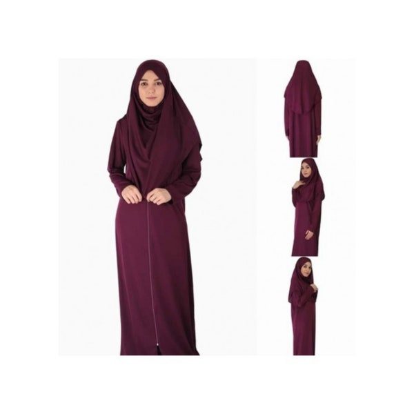 Lux Zippered Women Prayer Dress | Jalabiya, Abaya, Jilbab, Burqa For Muslim Women | Islam Prayer Dress | Gift For Muslim Women