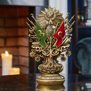 Ottoman Coat of Arms Figure Logo | Ottoman Empire Sign, Symbol | Table Showpiece, Centerpiece | Islamic Home Office Decoration | Home Gift