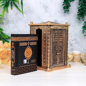 Quran With Kaaba Replica | Kaba Design Quran Gift Set | Islamic Book, Koran Storage Box | Muslim Home Decor | Housewarming Gift | Eid Gift