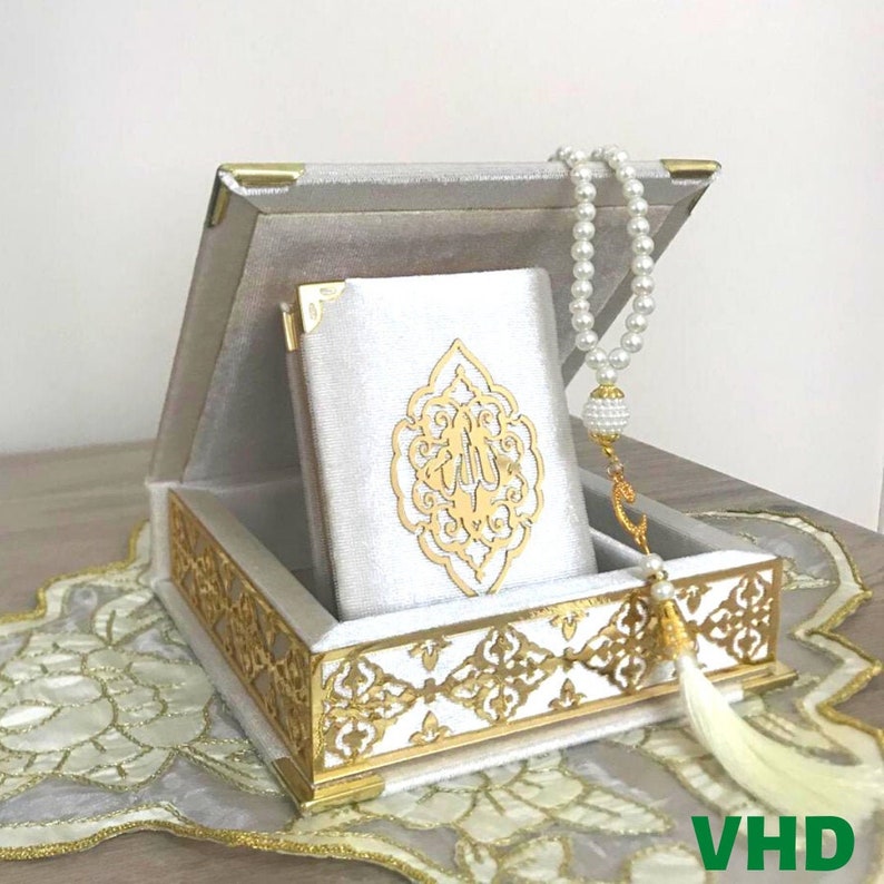 Velvet Quran Tasbeeh Islamic Gift Set | Quran Gift Box | Islamic Wedding Gift | Islamic Graduation Gift | Muslim Gift | Islamic Home Gift 