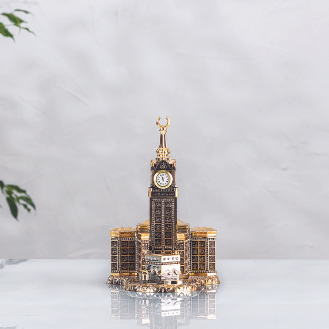 Masjid Al Haram Replica Zamzam Tower Figurine, Statue and Table Clock