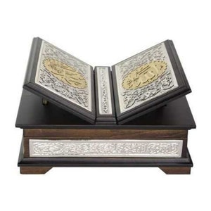 Ultra Lux Silver Plated Boxed Quran | Koran Storage Box with Stand | Ultra Lux Islamic Gift For Muslims | Corporate Gift | Gift of Success