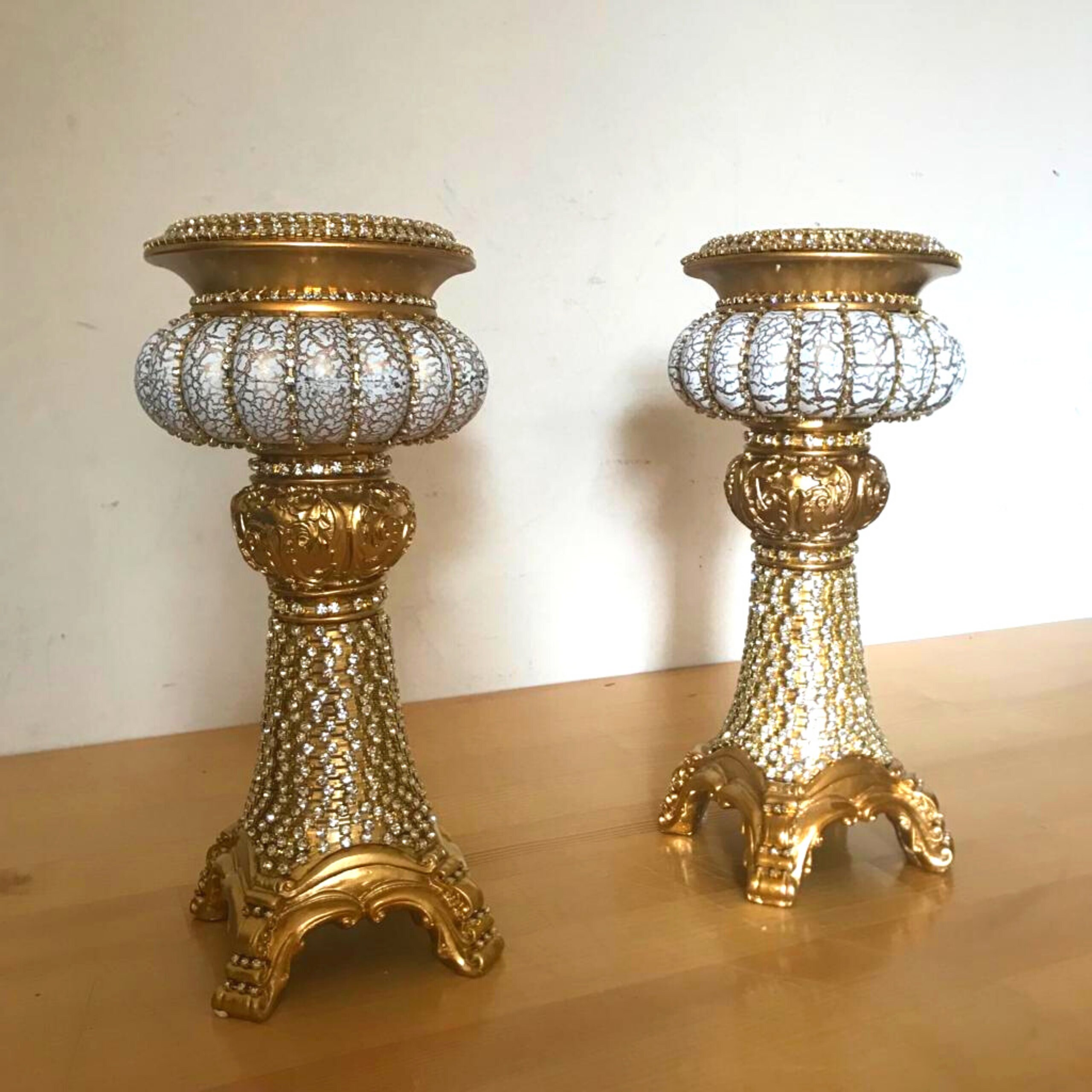 Golden Polyester Vintage Candlestick Luxury Candle Holder Etsy UK