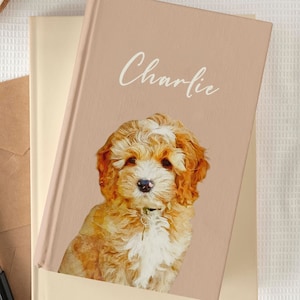 Custom Pet Portrait Notebook, Personalized Pet Journal, Pet Memory Book, Custom Pet Gift, Hardcover Pet Notebook, Unique Pet Keepsake