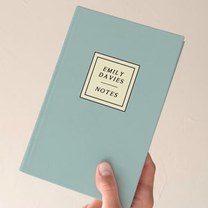 Gepersonaliseerde naamnotitieboekje, hardcover dagboek, aangepast naamdagboek, minimaal aangepast notitieboekje, uniek cadeau, aangepaste tekst