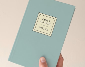 Personalised Name Hardcover Journal, Custom Text Notebook