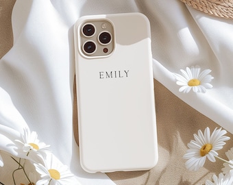 Personalized White Name Case For iPhone 15, 14, 13 Pro Max, Custom Phone Case For Samsung Galaxy S24, S23 Ultra, Pixel 7, MagSafe Case