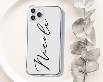 Personalised Name Clear Phone Case: iPhone, Galaxy, MagSafe Compatible