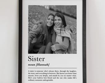 Personalised Sister Photo Print: Custom Definition Wall Art