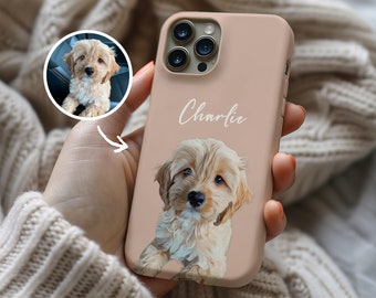 Personalisierte Haustierportrait-Handyhülle für iPhone 15, 14 Pro Max, individuelle Hunde-Handyhülle für Samsung Galaxy S24, S23 Ultra, Pixel 7, Katzen-Handyhülle