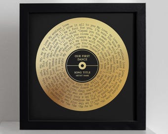 Personalised Gold Foil Song Lyrics Print: Favourite Song